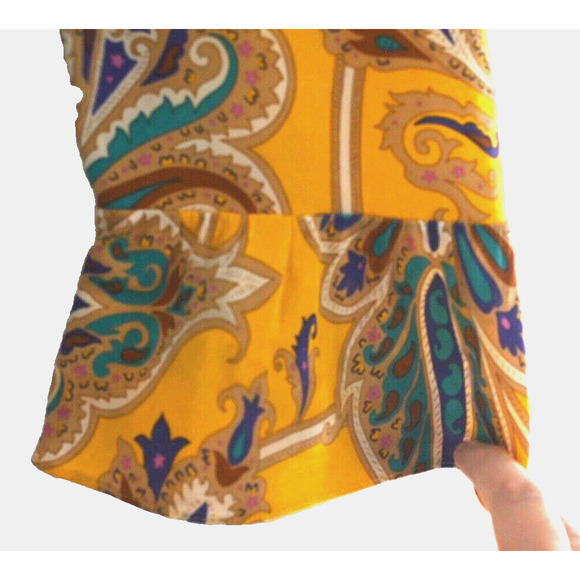 Tibi‎ Multi Yellow Floral Silk Tomato Fairy Shift Dress 4 Ruffle Sleeve Mended - Picture 7 of 16